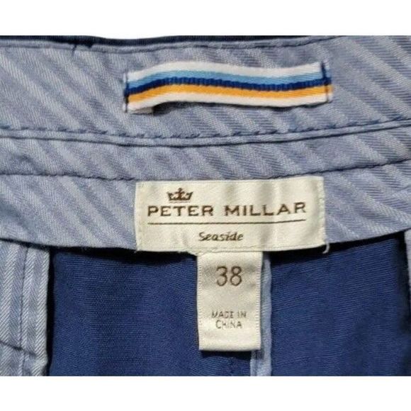 Peter Millar Mens Shorts Size 38 Cotton Linen Silk Seaside Blue - Picture 3 of 3